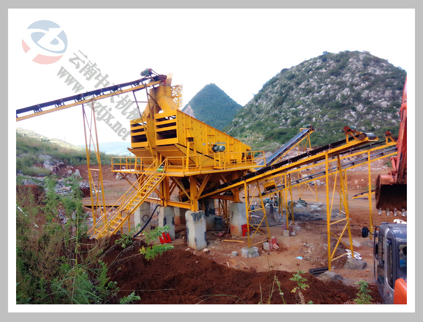 云南中天礦山機械設備制造,云南昆明鵝卵石、玄武巖、花崗巖、石灰巖鄂式破碎機,反擊式破碎機,二合一破碎機,制砂機,給料機,石料生產線,制砂生產線-日產2500-3500噸案例-圖片中心